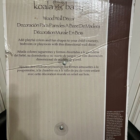 Koala Baby Wooden Nursery Giraffe Wall Decor Yellow. Dented Packaging - Picture 4 of 5